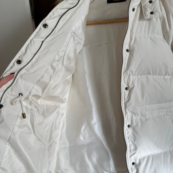 SYSTEM 1990 | White Down Puffer Coat with Fur Trimmed Hood | Small - Picture 7 of 10